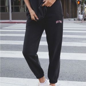 brandy melville j. galt black new york sweat pants